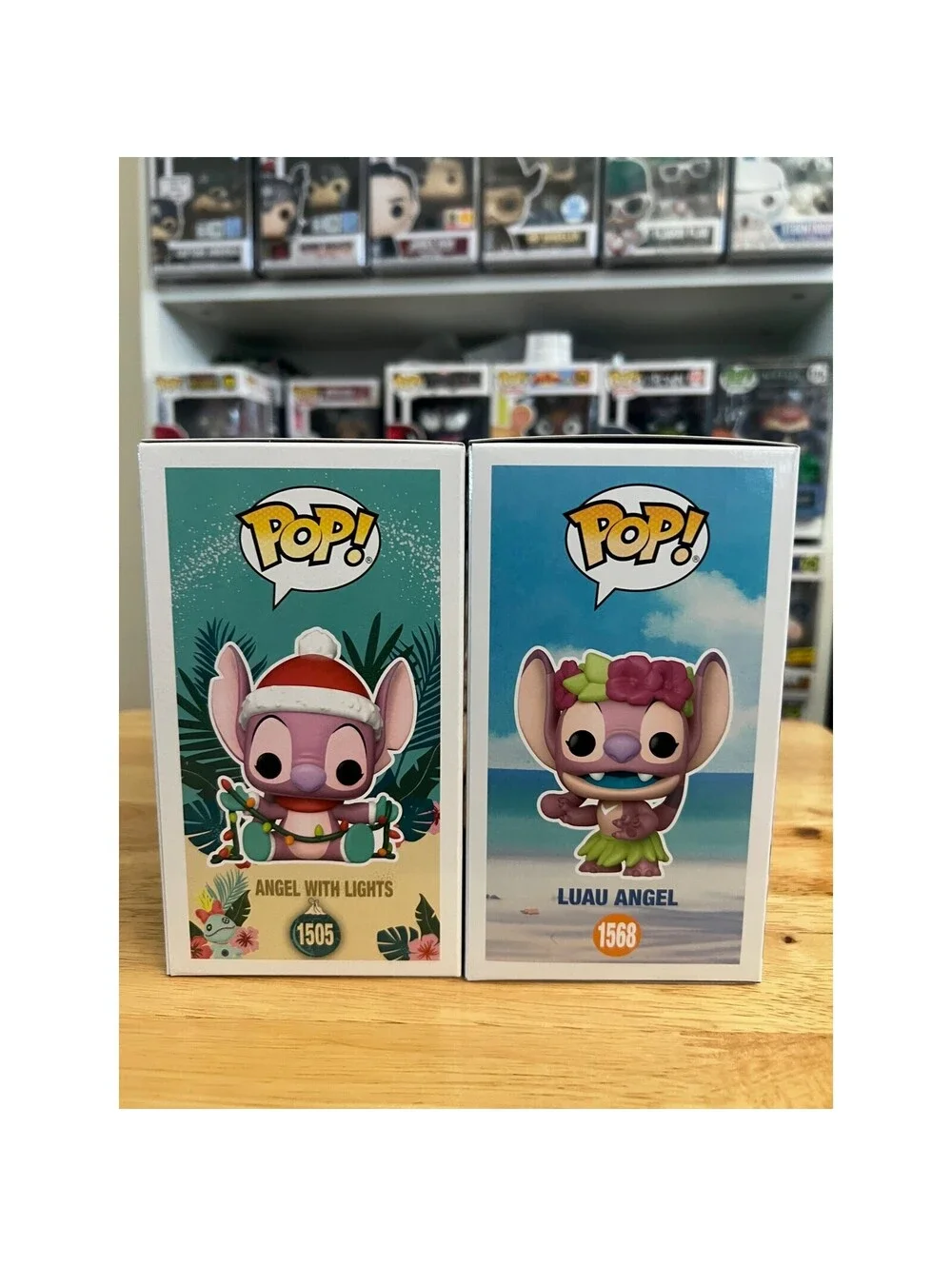 2 Angel Funko Pops EXCLUSIVE w/ Lights & Luau #1505 #1568 Lilo & Stitch Disney
